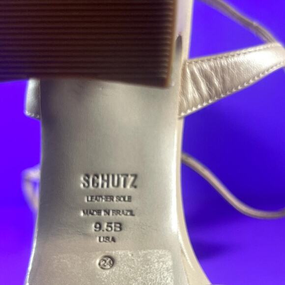 SCHUTZ Kelsie‎ True Beige Leather Platform Sandals Women's Shoe Size 9.5-NEW - Picture 8 of 8